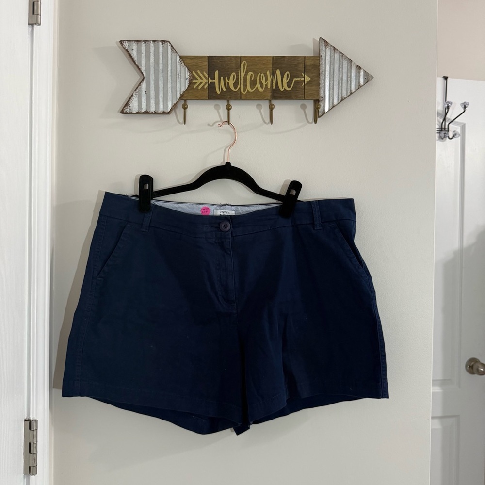 Crown & Ivy Dark Blue Women's Caroline Shorts Size 14 with 4.5” inseam